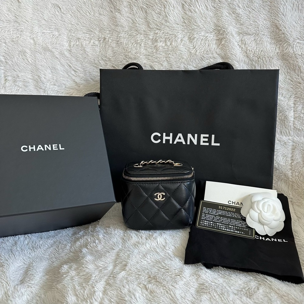 Chanel black mini vanity